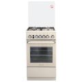 Плита De Luxe 5040.40г (кр) ЧР-016 бежевый (стекл крышка) реш.чугун