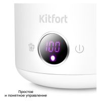 Электрочайник Kitfort КТ-6724 белый/дерево, изображение 3