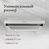 Вытяжка встраиваемая Monsher Inhit 60 Acier стальной, изображение 5
