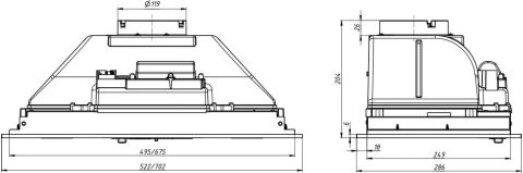 Вытяжка встраиваемая Elikor Casper 70Н-450-П3Д серебристый, изображение 4