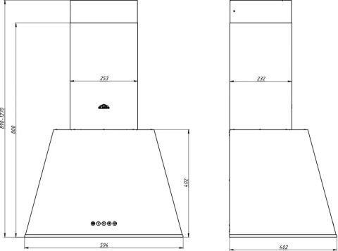 Вытяжка каминная Elikor Гамма 60П-650-Э3Д кремовый/бронза, изображение 3