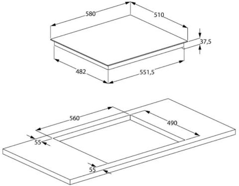 Варочная поверхность Beko HIC 64403 T черный, изображение 5