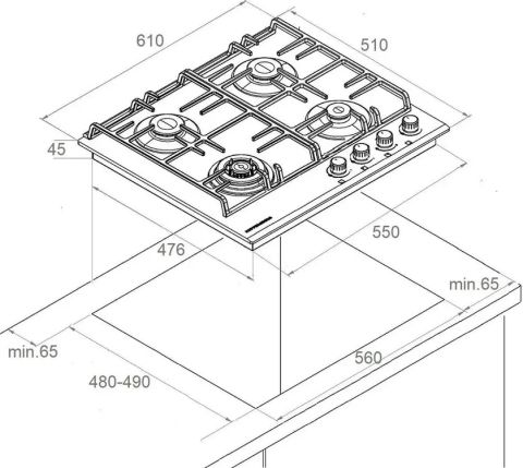 Варочная поверхность Kuppersberg FG 63 B черный, изображение 4