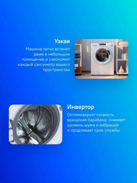 Стиральная машина Candy Smart Pro Inverter CSO4 276TWM-07 белый, изображение 3