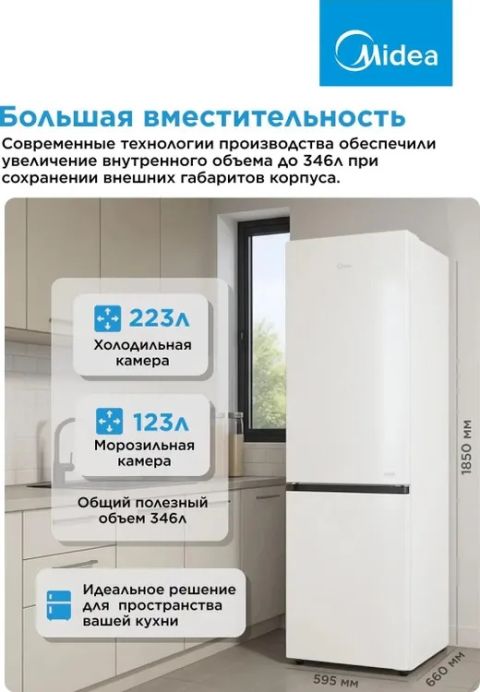 Холодильник Midea MDRB469MGF01I белый, изображение 3